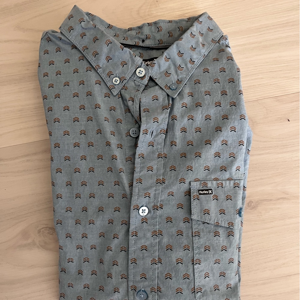 Hurley Blue Patterned Short Sleeve Shirt